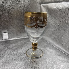 J Preziosi Lavorato A Mano Made in Italy Wine Glass Goblets Gold Trim ✨Lovely