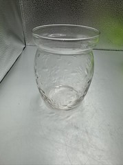 Vintage Rock Cut Crystal Condiment Marmalade Jam Jar Flowers And Leaves