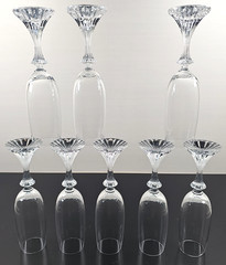 8) Mikasa The Ritz Fluted Champagne Set Vintage Crystal Clear Stemware Retro Lot