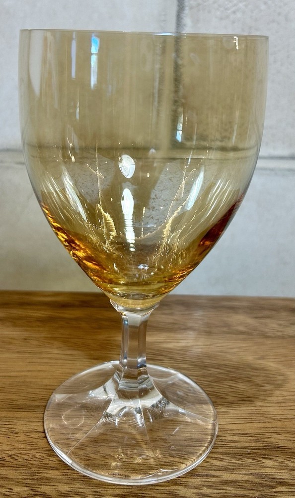 Set of 4 VTG Schmitt-Zwiesel Neckar Topaz Crystal Iridescent Water Goblet
