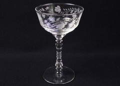 6 Vtg Libbey Rock Sharpe Tulips Tall Sherbet Champagne Glasses 6.25″