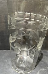 Set of 3 Etched Floral Tumblers | Vintage Highball Cocktail Glasses Elegant