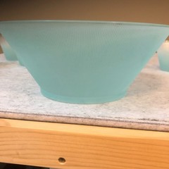 9 Piece Set ~Vintage West Virginia Blendo Turquoise/Gold Frosted Glass Bowls