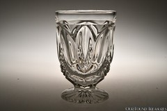 4Q 1800s TULIP / TULIP AND SAWTOOTH Bryce, Richards COLORLESS Footed Tumbler