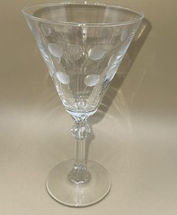 VTG Set Of Six 6 Libbey Rock Sharpe Water/Wine Goblets Gray Cut Dots Hand Blown