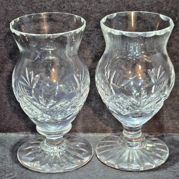 Set of 2- Vintage Edinburg Footed Crystal Thistle Liqueur Glass, 3″ Tall