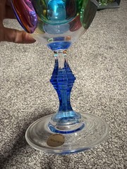 Marano Rainbow Colorful Venezia Carullo Collection Polychrome Wine Glass-Rare!