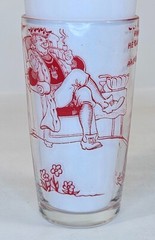 Tumbler Glass Old King Cole Red on Clear Nursery Rhyme