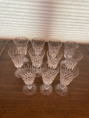 SET (11) VTG BEAUTIFUL Stuart Crystal GLENDEVON Wine Glasses 6.5″H SIGNED