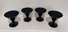 Set of 4 Barware Dark Amber Stemless Cocktail Martini Glasses