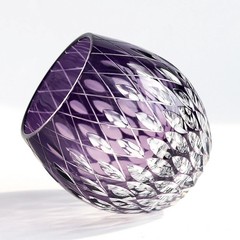Crystal Edo Kiriko Craft Collect Whiskey Glasses Handmade Drinking Glass Purple