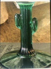 Libbey Set of 4 Cactus Margarita Glasses 12oz Green Stem Barware Excellent