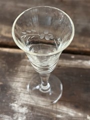 Petite Mini Palm Etched Stemware Glass Wine Tasting