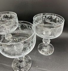 Champagne Tall Sherbet Glasses By Import Associates Beautiful Etched Crystal 🤍