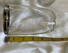 Dorothy Thorpe Vintage Silver Rim Lowball Cocktail “MADMEN “Bar Glasses (6)