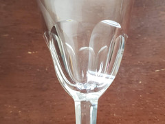 Val St Lambert Harald Water/Wine Goblet 6 3/4″ Heavly Lead Cut Crystal Sign. VSL