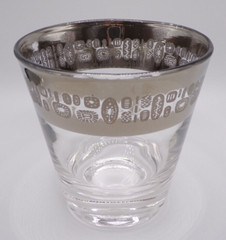 Atomic Silver Band Rocks Lowball Tumbler Glasses MCM Canonsburg Temporama Set 9