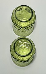 Vintage Anchor Hocking Heritage Hill Juice Glass Set Bullseye Avocado Green 4″