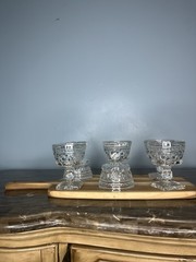 Colony Park Lane Clear Glass Sherbet Glasses Set of 6 Square Dessert Cups