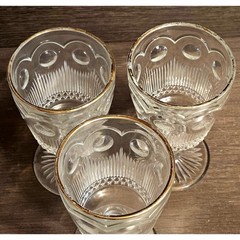 VTG Bartlett Collins St. Genevieve Clear with gold trim 5 7/8″ in Water Glass