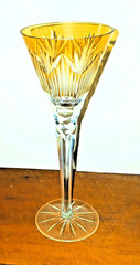 6 Ajka Cut to Clear Crystal Multicolor Wine Glasses Flutes