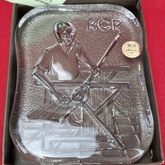 Vintage RCR Crystal Glass Blower Plaque/Block Limited Edition Italian Decor