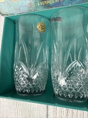 1990’s Salzburg Cristal de Flandre 24% Lead Crystal Tumblers Set of 4 France NIB