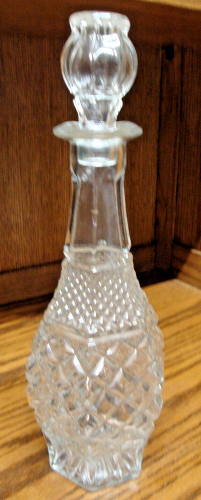 Anchor Hocking Wexford 14.5×5″ Glass Decanter Wine/Liquor 36oz Bottle+ Lid G32