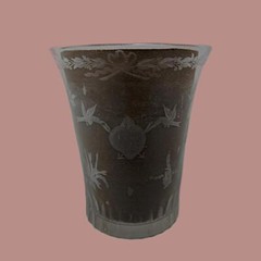 SPANISH LA GRANJA GLASS BEAKER ENGRAVED TO ISABELLA AND FERDINAND C.1770