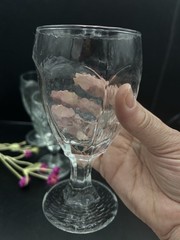 Libbey Chivalry Clear Water Goblets Set of 4 Textured Paneled 10 oz – 5” Vtg