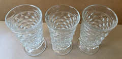 Indiana Glass Colony Whitehall Clear Footed Tumbler Iced Tea Glass (3) USA