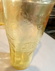 6 Antique Depression Era Glasses Federal Glass Company Yellow/Amber Tea Tumblers
