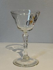 1 Vintage 1950s Gay Fad Beau Brummell Tipsy Martini Glasses hand painted
