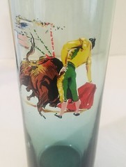 MCM Colored Ombre Set of 4 Handblown Cocktail Glasses Gold Rim 6.5″ Tall