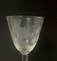 6 Vintage Morgantown Water Goblets 6 1/4” Etched Floral Stemware