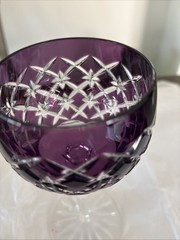 Crystal Arabella ONE Cut to Clear Hock Wine Glass 8 1/4” Amethyst Purple