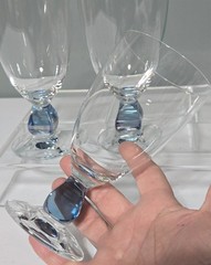 3 Schott-Zwiesel Conte Blue Sapphire Fine Crystal Water Goblets 6-5/8″