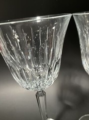 Mikasa Park Avenue Water (2) Glasses Set of 2 TWO Pair 8 3/8″ Lead Crystal EUC