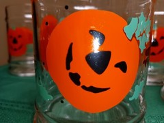 Anchor Hocking Vintage 1990, Eight, Halloween Glasses 12oz Tumblers Pumpkins