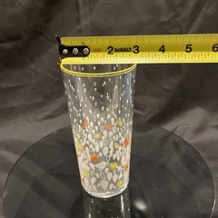 Libbey Tumbler Mid Century Orange Yellow Starbursts White Drops Replacement VTG