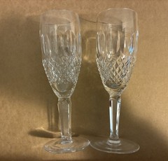 Waterford Colleen Crystal Champagne Fluted 7 1/4” Tall Glasses Set of 2