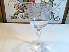 Fostoria Renaissance Gold Trim 7” Water Goblet