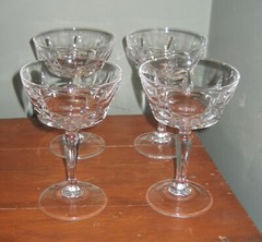 Cherbourg French Lead Crystal CHAMPAGNE SHERBET Glasses Set of 4 W. M. Dalton