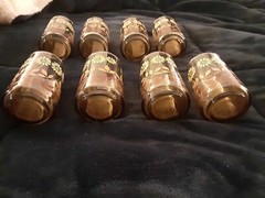 1970s Libby Short Glass Set Of 8 Pieces Flowers Gradient Colors