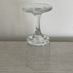 Discontinued-Libbey Facets Clear Textured Octagon Stemmed Wine Glass-Replacement