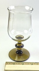 Vintage Libbey Two-Tone Tawny Brown Tulip Goblet Glass Stemware 5.75 “ Set Of 2
