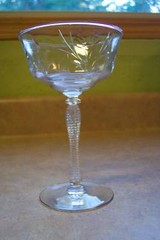 Rare Libbey Glass Clear Polished Cut LOTUS Liquor Cocktail 9000 Stem Excel Cond