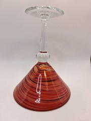 Vintage Pier 1 Imports Hand Blown Martini Glass Multicolor Art Glass Barware