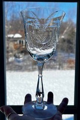(2) TIFFIN~FRANCISCAN TRUE LOVE 7-5/8″ WATER GLASSES~GOBLETS~STEMS 17378~EXC