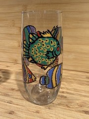 Set Of 3 Vintage Libbey Multicolor Tropical Fish Tumblers Glassware